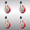 Service Caster 5 Inch 316SS Red Polyurethane Swivel 1-7/8 Inch Expanding Stem Caster Set SCC SCC-SS316EX20S514-PPUB-RED-178-4 - alternate 1